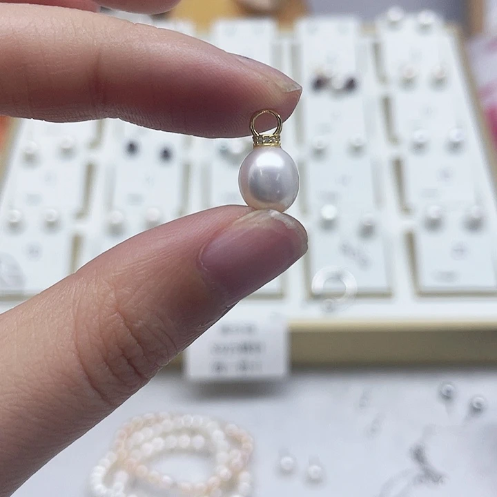 淡水珍珠吊坠(不含链)银S925镶嵌灌*包