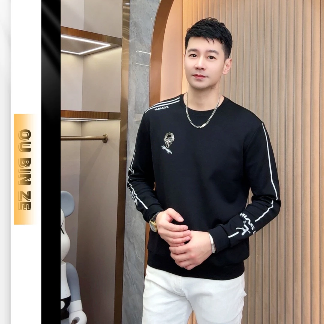 清 欧彬泽【夏洛特】欧货长袖卫衣秋冬男装圆领休闲时尚百搭9729