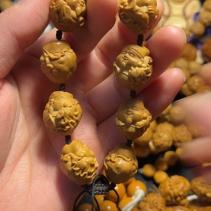 橄榄核手串/手链荷叶小财神