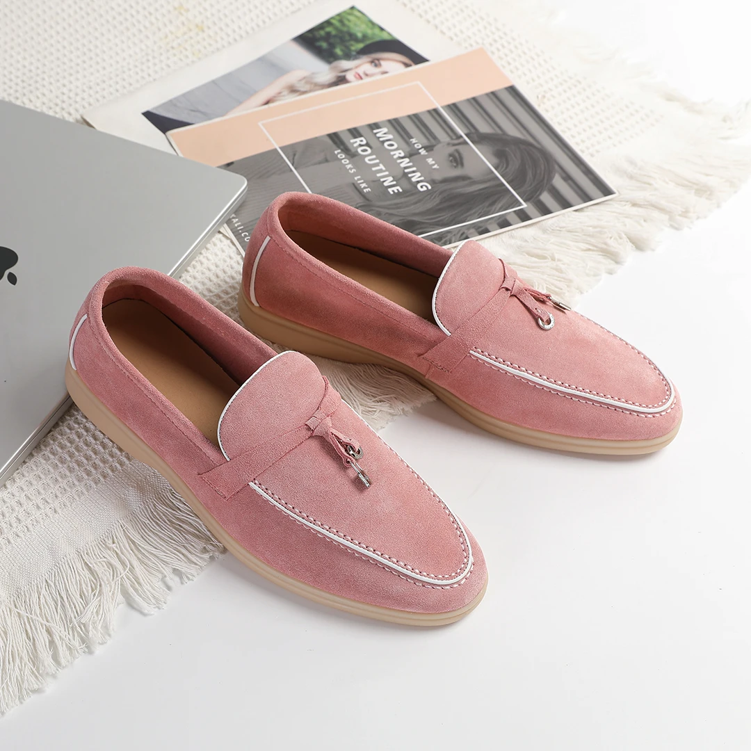 2025春季LP乐福鞋男百搭流苏扣一脚蹬懒人鞋休闲情侣软底平底单鞋