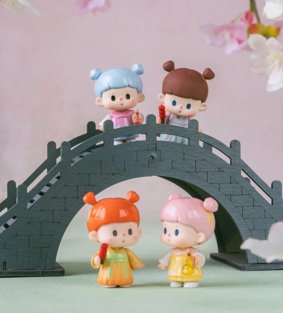 【拆盒】不二小国风萌粒盲盒古风系列萌粒潮玩摆件