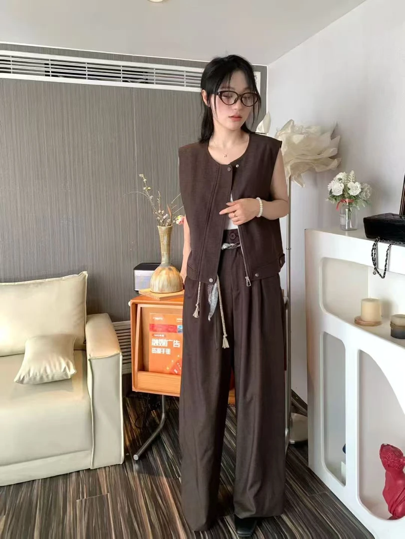 【钰姐精选】莲依005-韩系气质宽松时尚套装INS风阔腿裤休闲风套装
