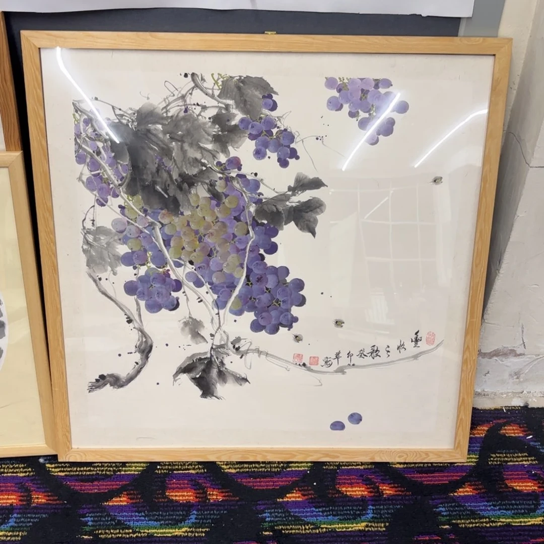 国画任*遥绘画作品带框