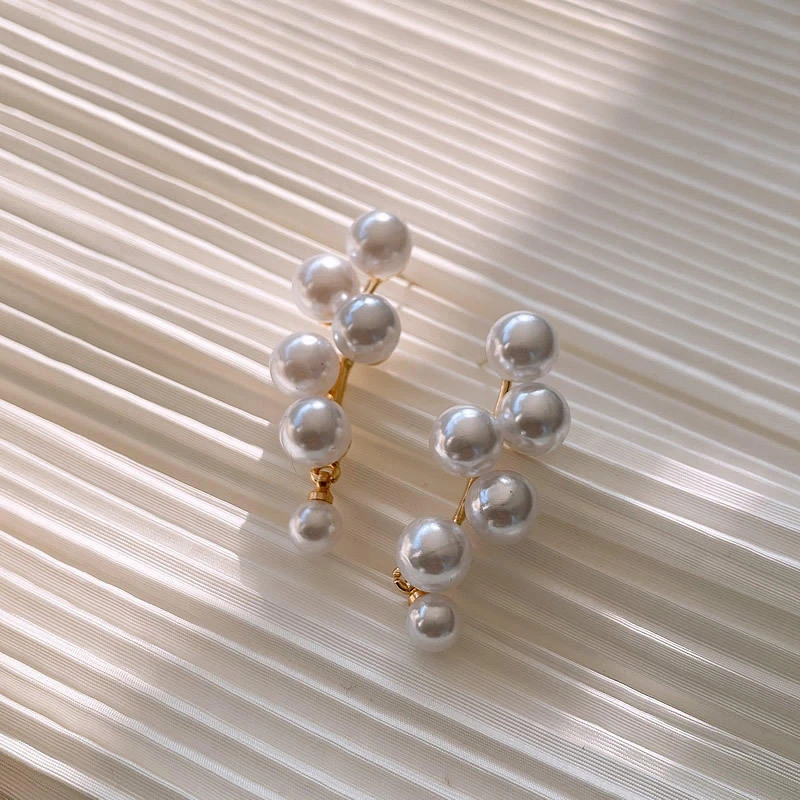 925银针珍珠流苏耳坠长款耳环简约优雅双十一好物