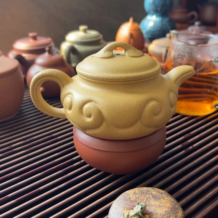 茶壶紫砂黄金段如意仿古240cc