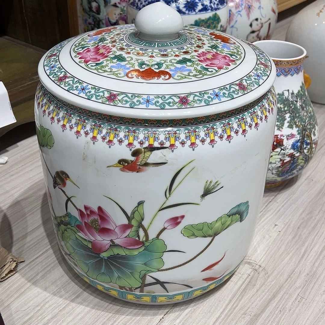 摆件陶35cm家和万事兴米缸