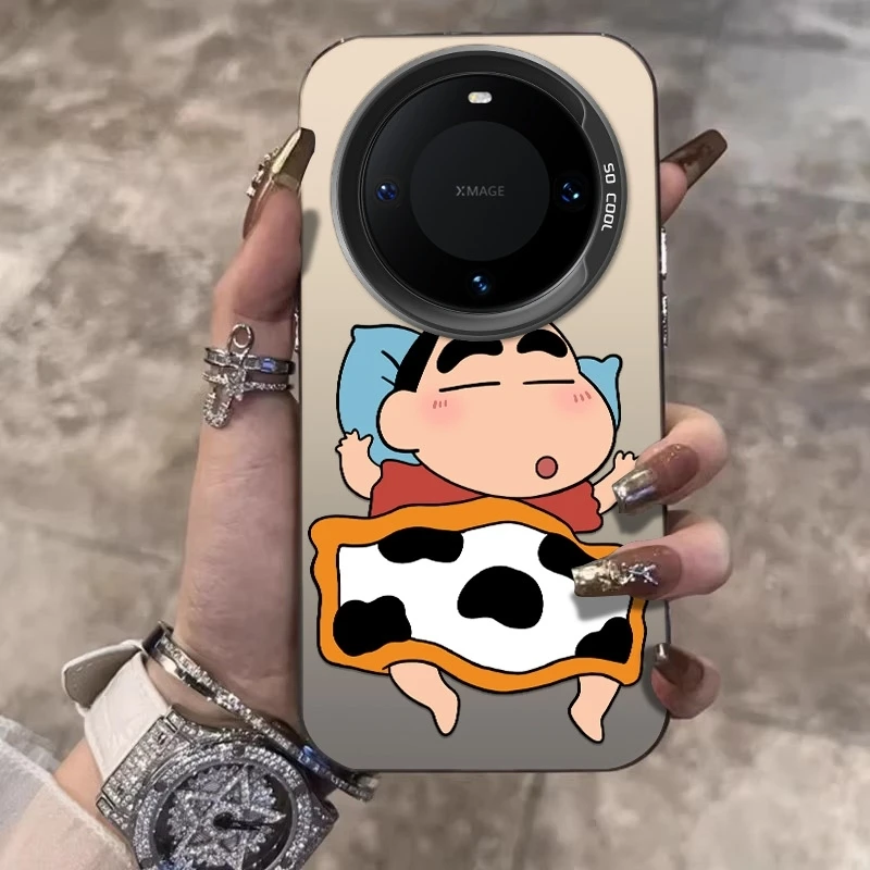 睡觉小新适用华为mate70Pro手机壳高级mate60创意50/40磨砂保护套