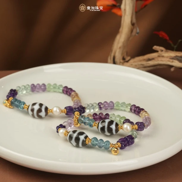 壹加师姐｜手工设计双牙牙玛瑙多宝手串多样性发一个0976R