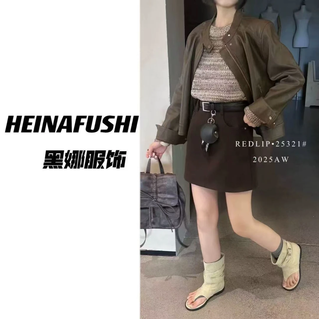 HEINA【简约半裙】秋款百搭A版腰包裙8501