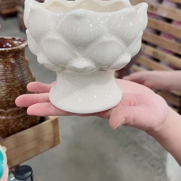 有孔.凑满10元发货多肉陶瓷花盆！