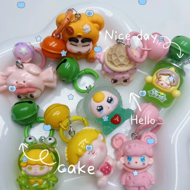 【直播拆】【钥匙扣】树脂手工铃铛挂件钥匙扣创意摆件