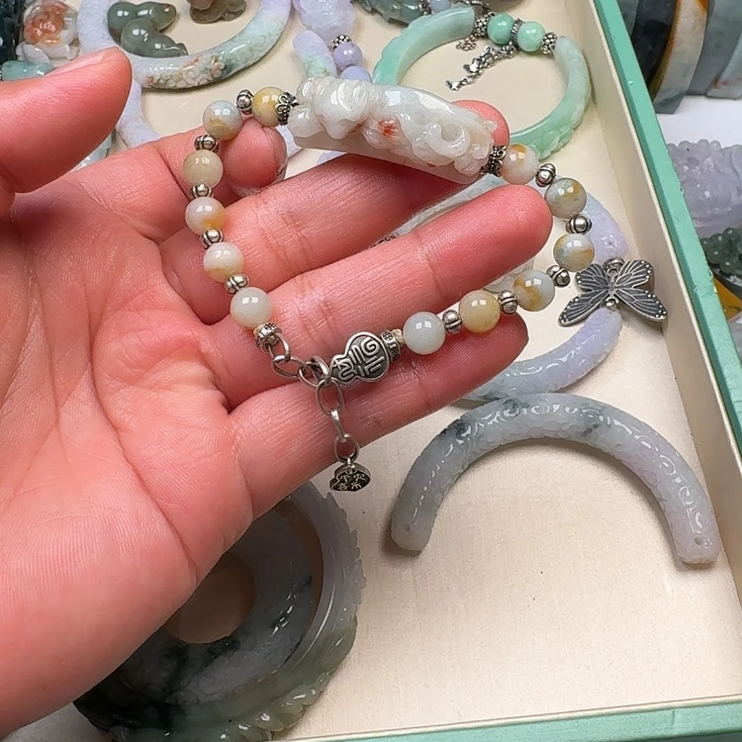 翡翠未镶嵌手链九尾手排