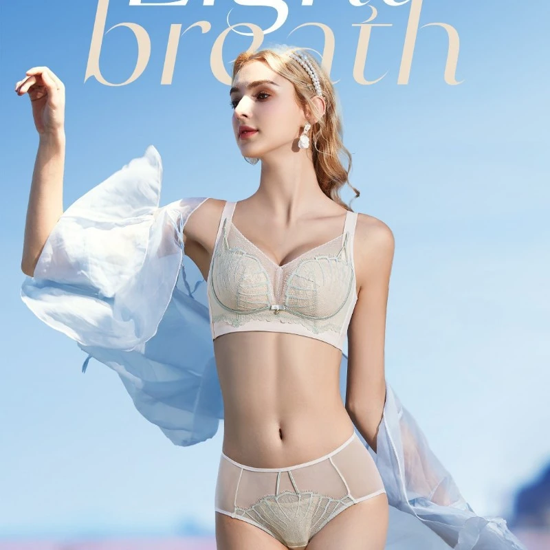 女士文胸6503托胸聚拢圆润挺拔舒适减压无磁蚕丝滑滑杯调整型内衣