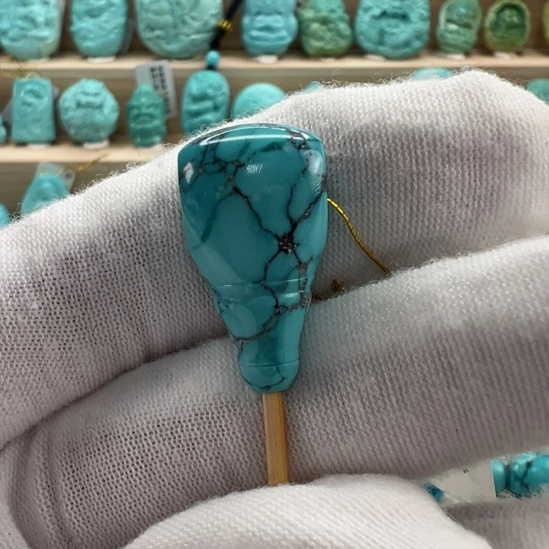 未镶嵌绿松石三通12.3mm