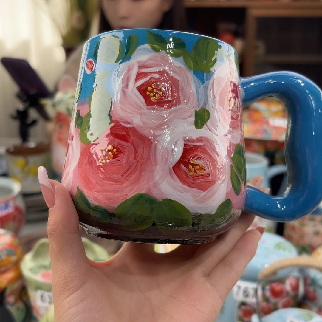 瓷片景德镇手绘高温釉下彩陶瓷茶具