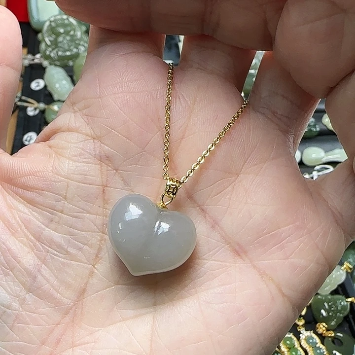 颈饰银S925镶嵌和田玉