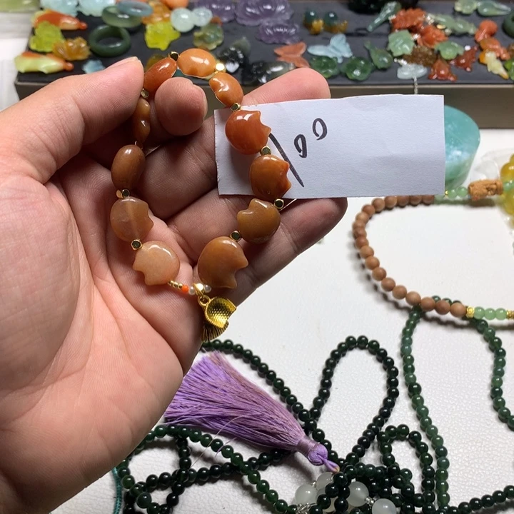 慢****蛇纹石玉合金耳钉