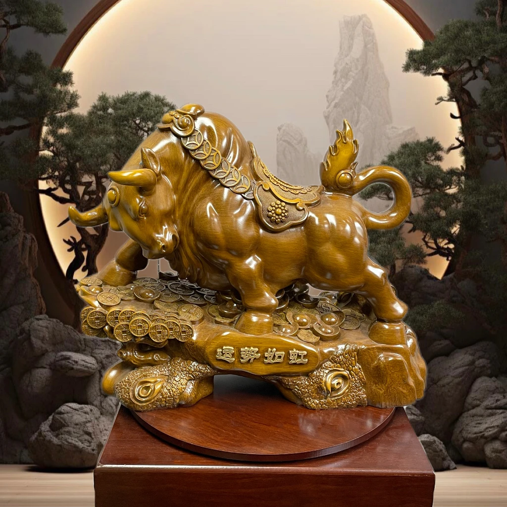 运势如虹牛摆件 玄关客厅书桌茶座电视柜博物架摆设