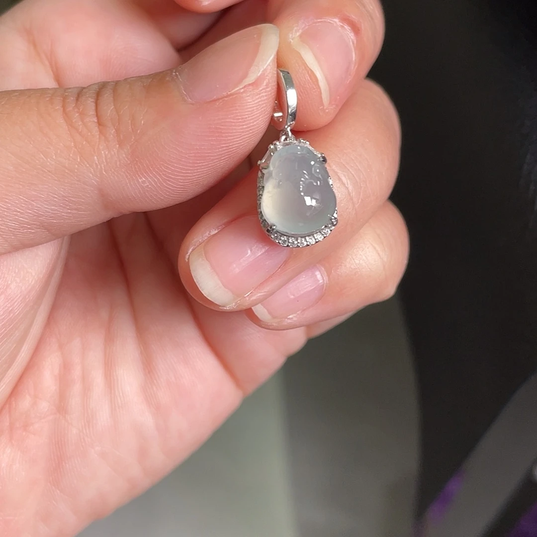 翡翠银S925镶嵌吊坠(不含链)