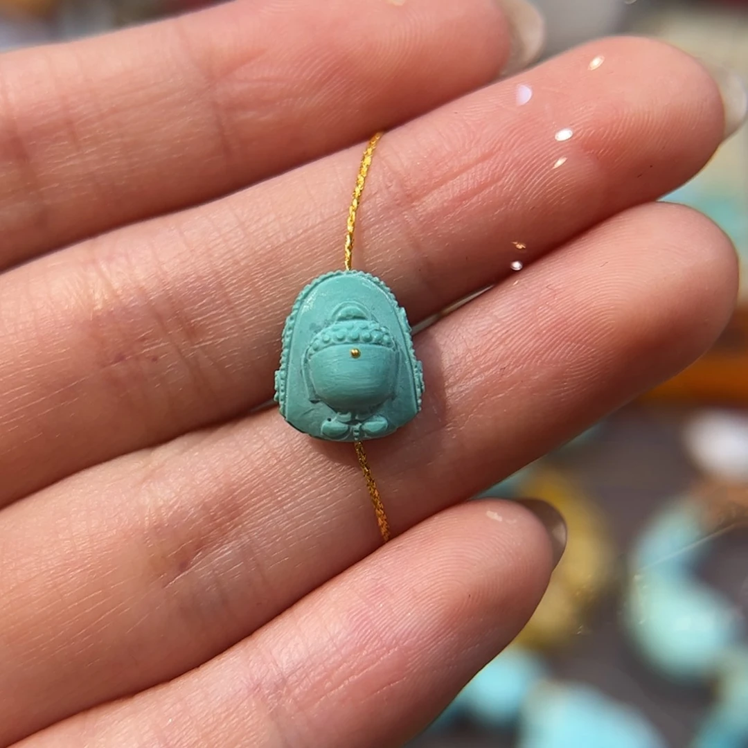 【闪购商品】未镶嵌绿松石无相佛配饰