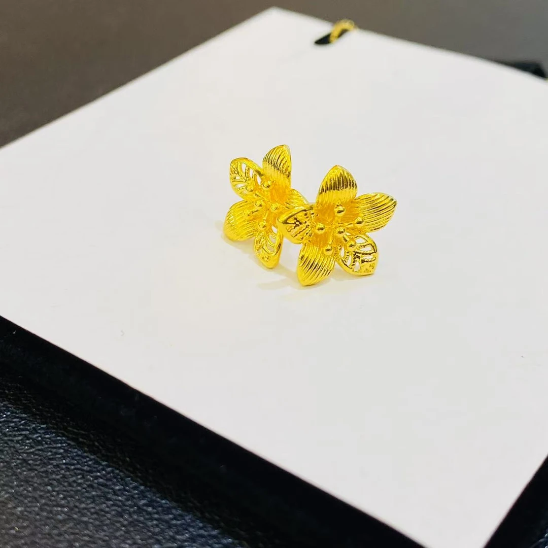 杨教授珠宝18K金花花有钱花耳钉配件HJ
