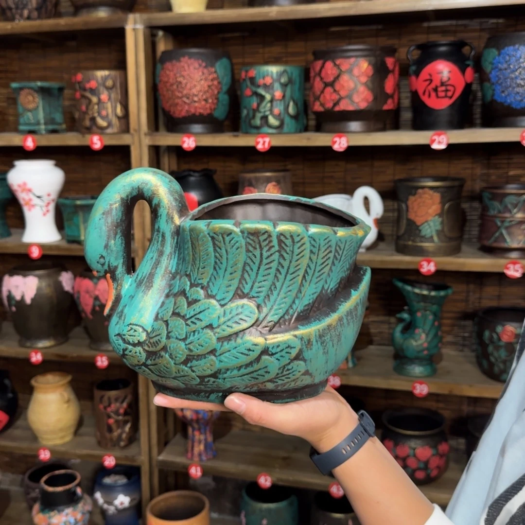 带孔高端浮雕花盆炸炸炸