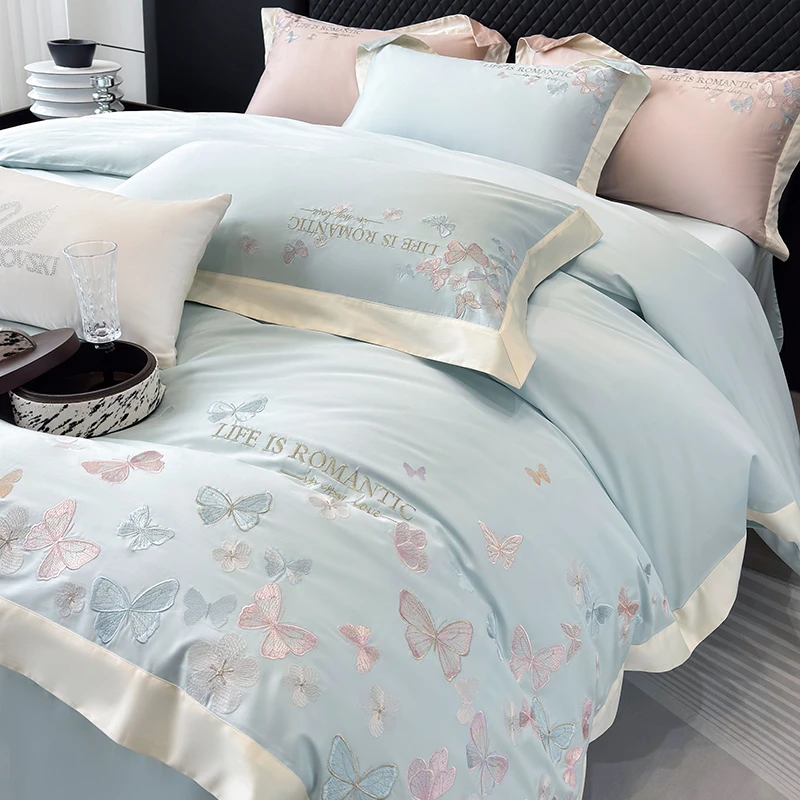 蝴蝶花谷-【新款】50*50s全棉CR工艺四件套