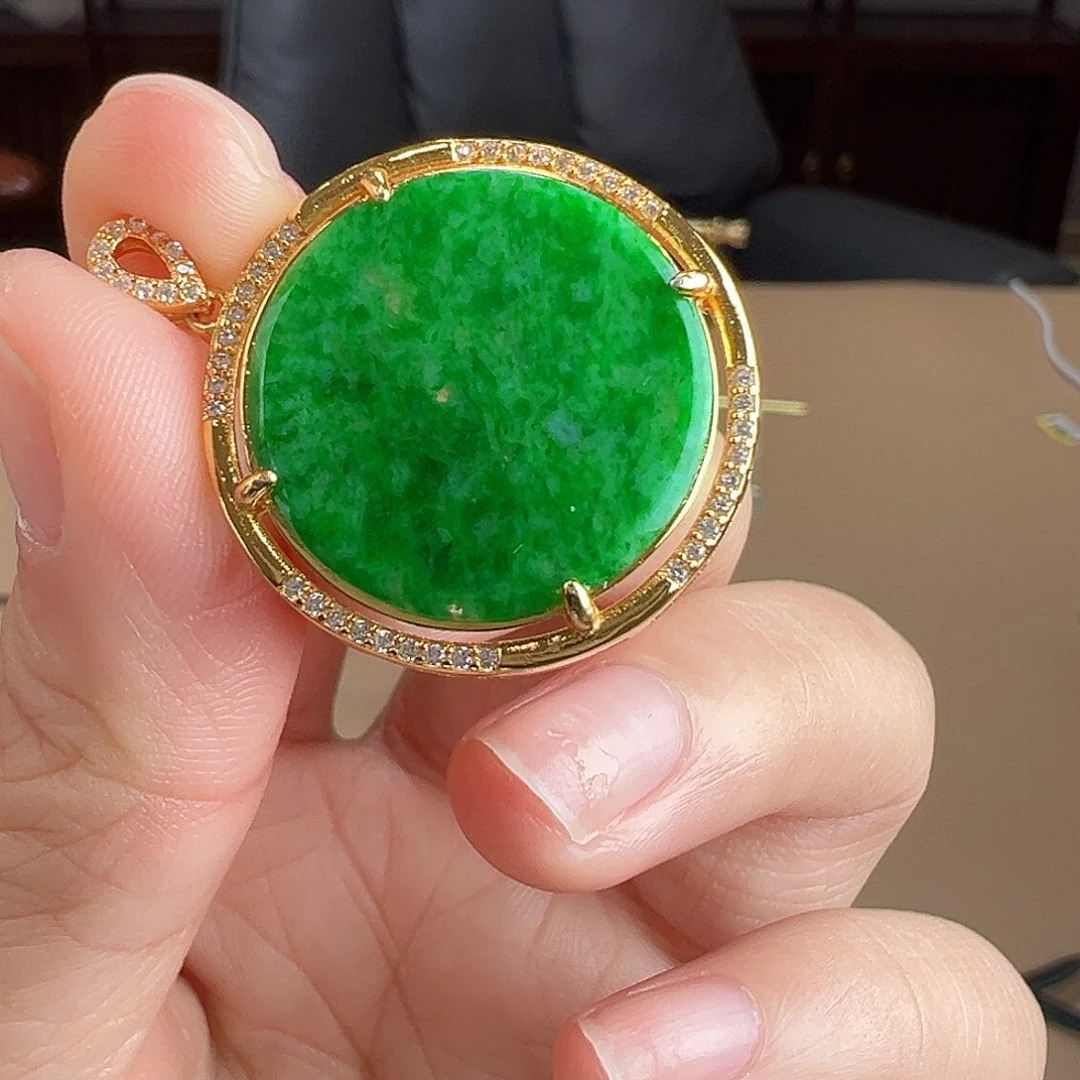 翡翠银S925镶嵌颈饰吊坠