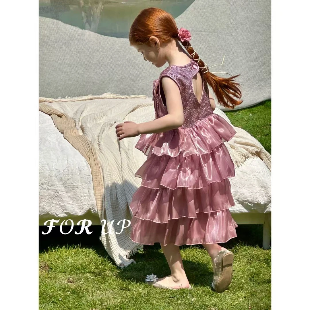 【现货】252-FU-85053多色法式缇黎亮片蛋糕公主裙