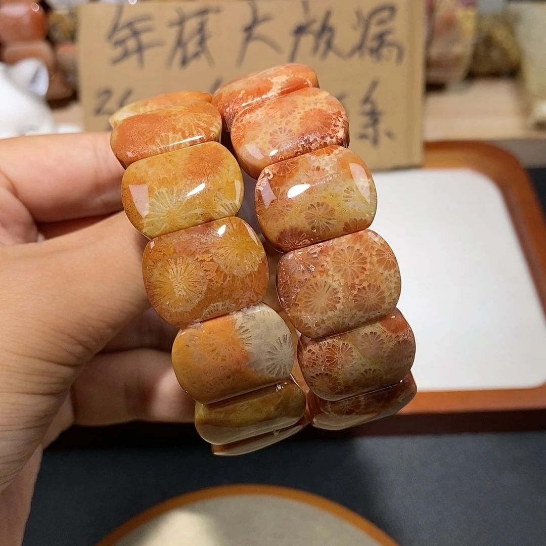 硅化珊瑚（珊瑚玉）手链未镶嵌w****n