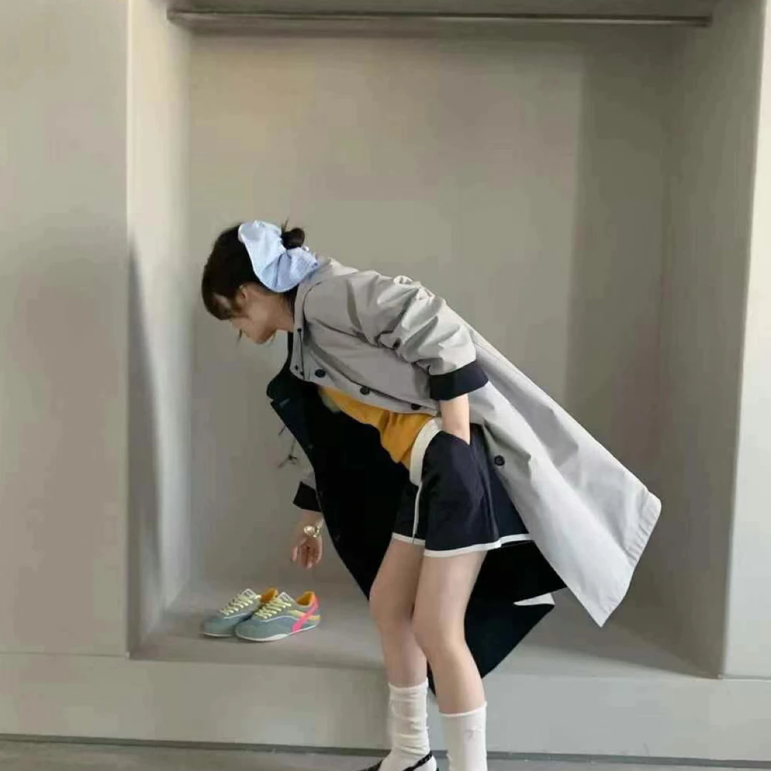恩熙·韩版宽松中长款风衣外套30001