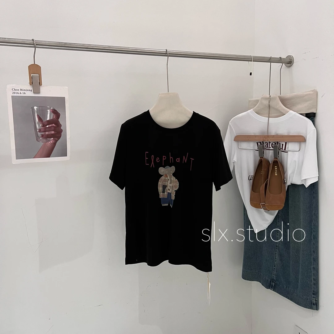 slx@ 1291 大象先生字母T恤