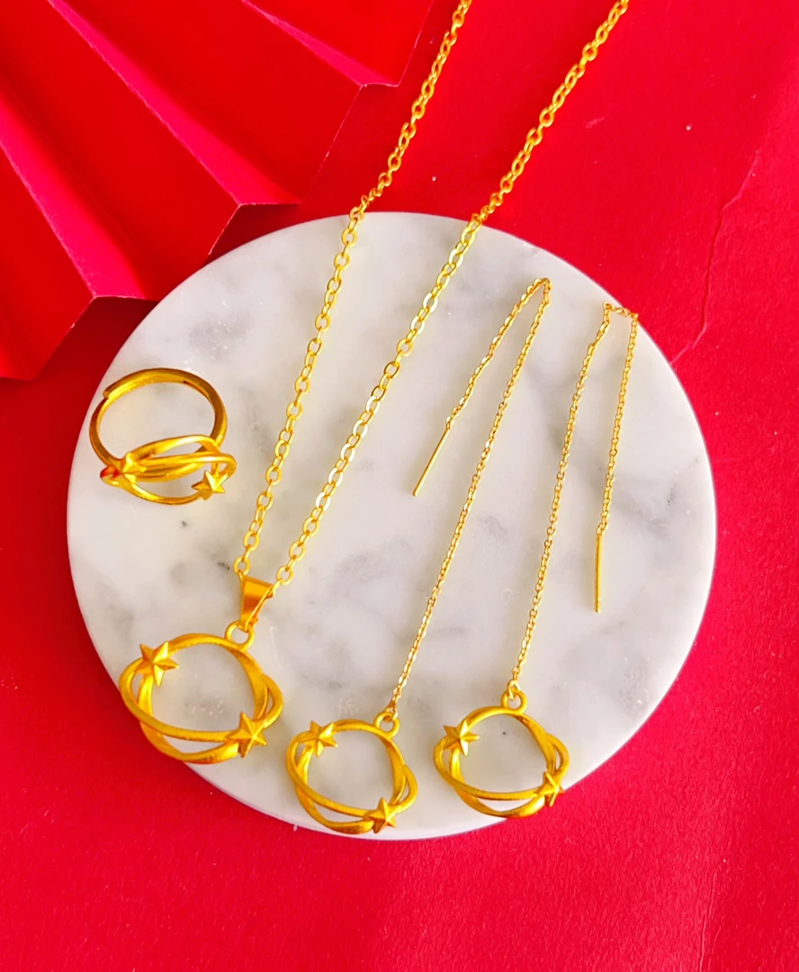 铜合金项链 Nipal 620  项链 戒指 耳环 三件套