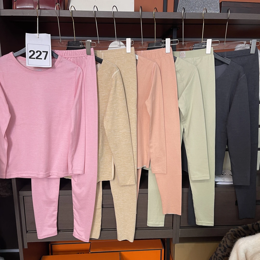 227长袖女套装保暖套装长裤厚款女士时尚内衣纯色保暖秋衣冬季