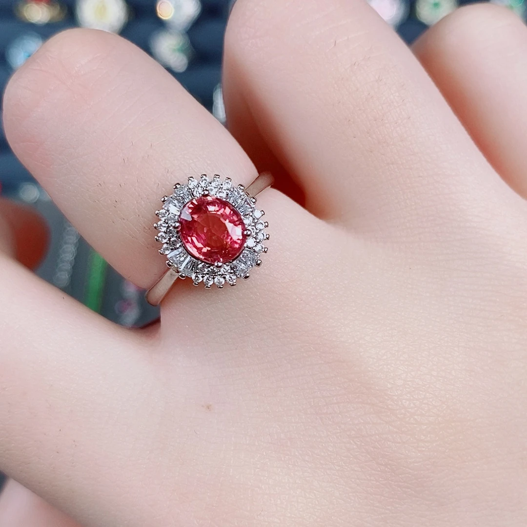 银S925镶嵌戒指碧玺