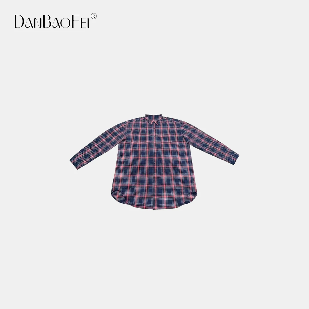 【雅雅】苏格兰复古撞色格纹宽松廓形棉质百搭休闲衬衫 YLM00672