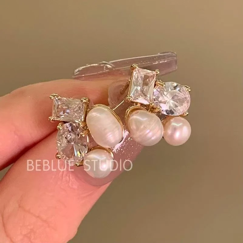 非金属仿珍珠耳饰 香宴风华~轻奢高级感宴会耳钉女矜贵小香风b