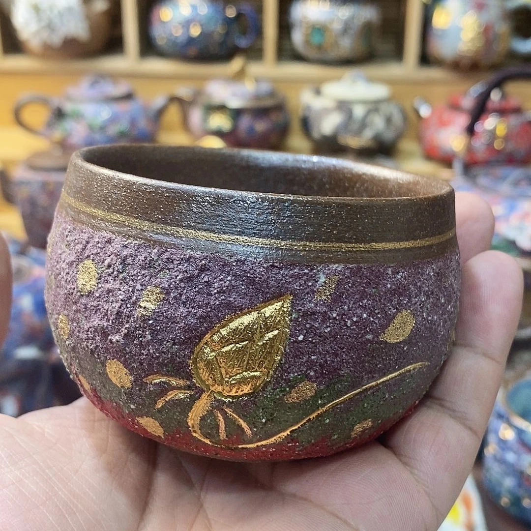 粗陶志野柴烧茶器