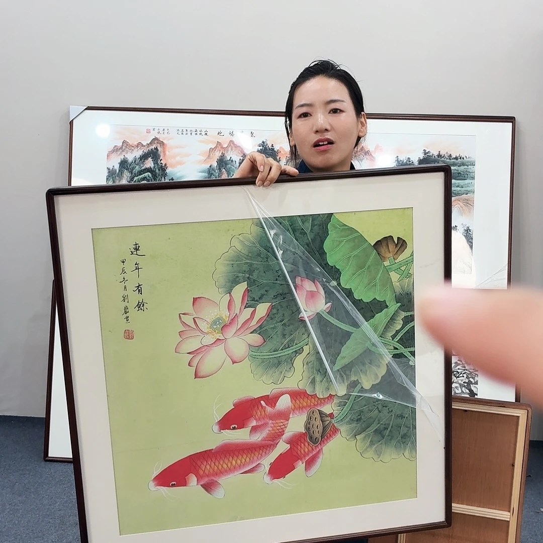 国画手绘作品80×80尺寸