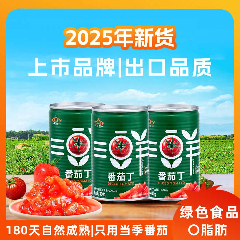 新疆番茄丁400g切碎番茄即食烹饪食材厨房调味品