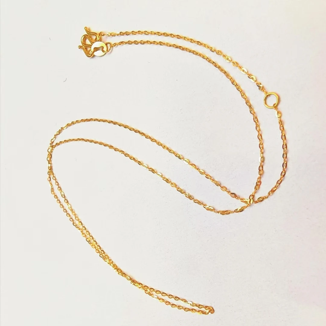 61#足金999黄金  5G硬金黄金项链素链百搭简约真金（链长45cm）