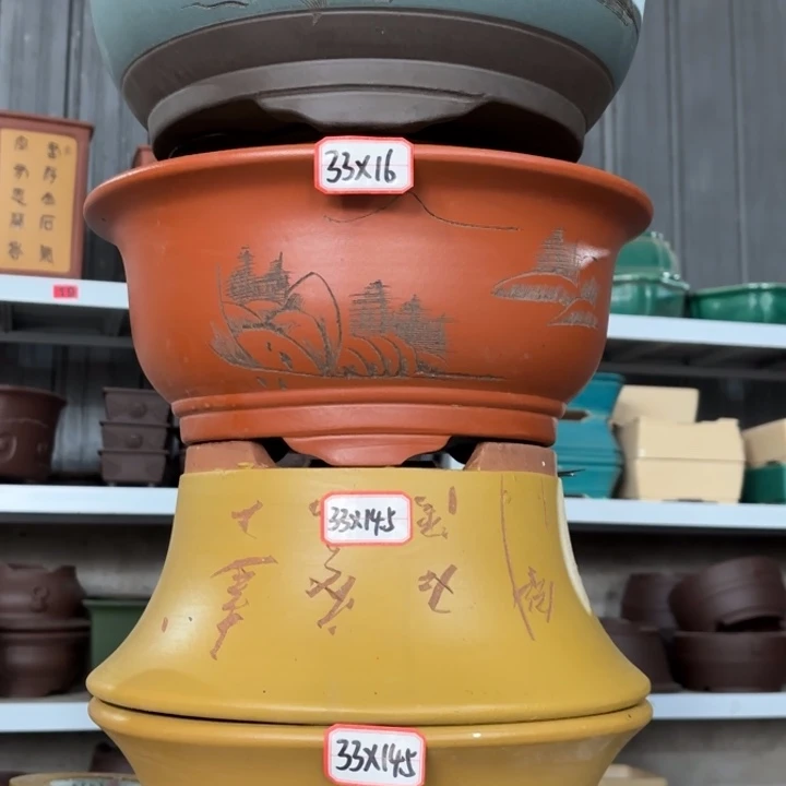 紫砂花盆     100-4。