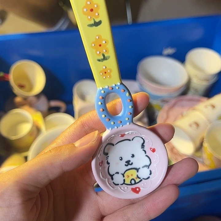 摆件瑕疵景德镇设计师手绘卡通餐具