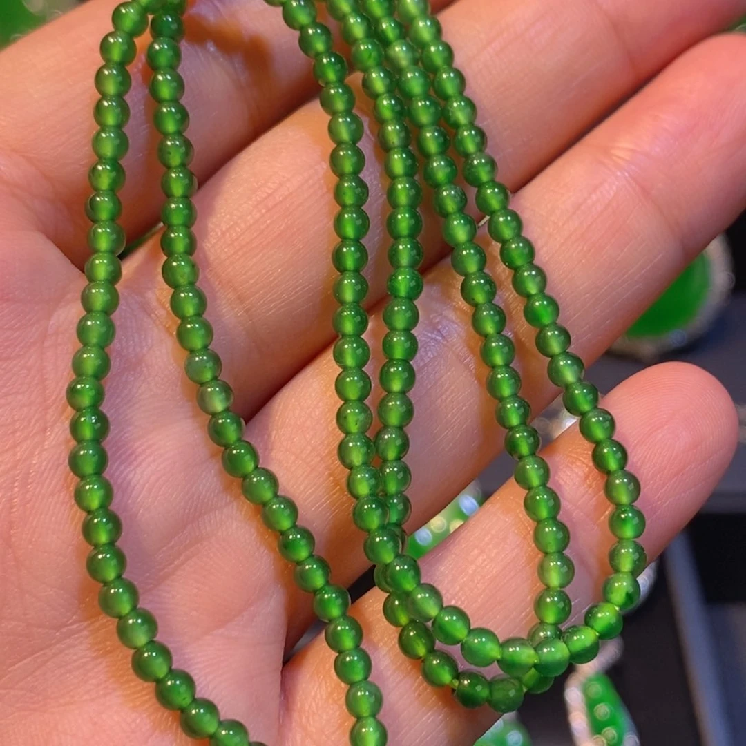 翡翠未镶嵌套链小米珠