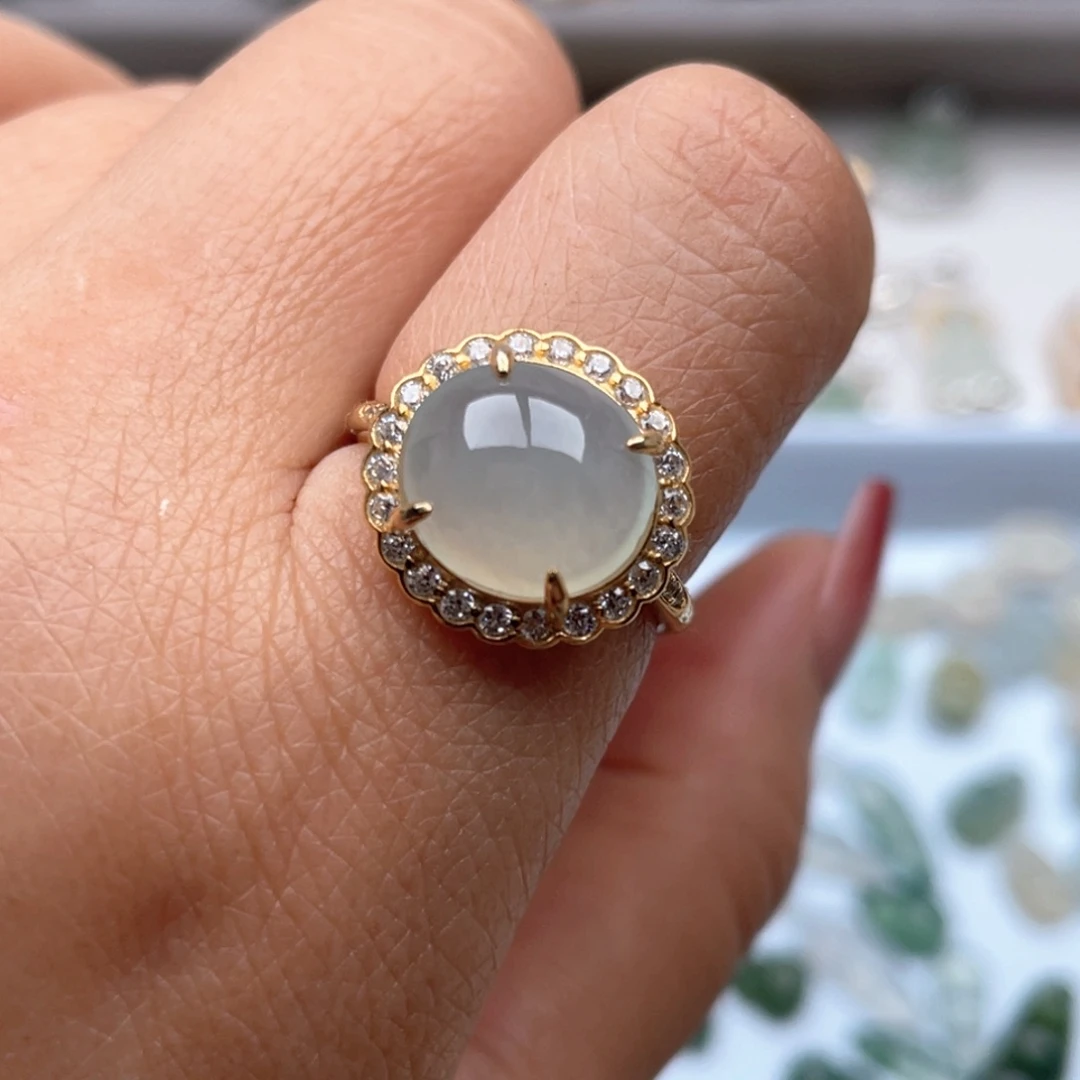 翡翠银S925镶嵌戒指