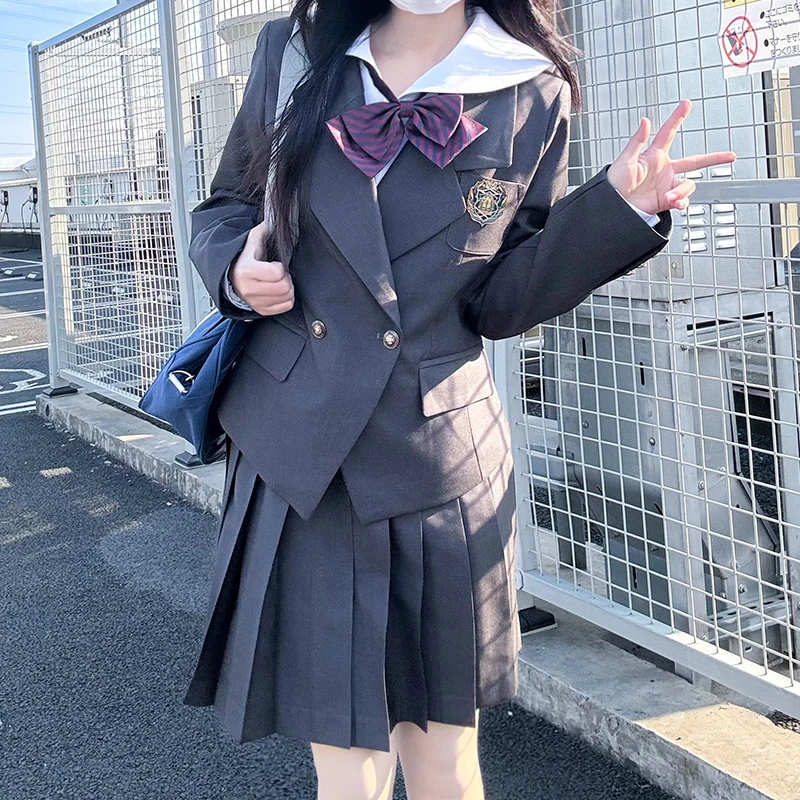 明日酱】布丁熊原创JK制服日系学院风制服套装女春季新款西装外套