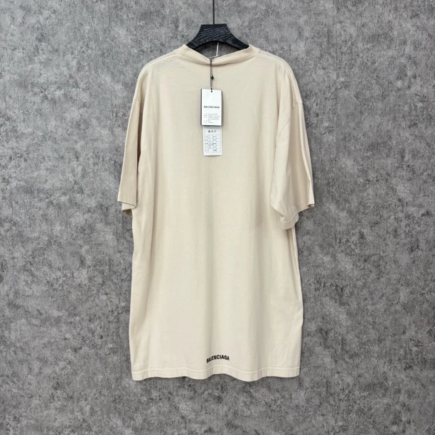 未使用 Balenciaga/巴黎世家 巴黎世家米白色字母半袖