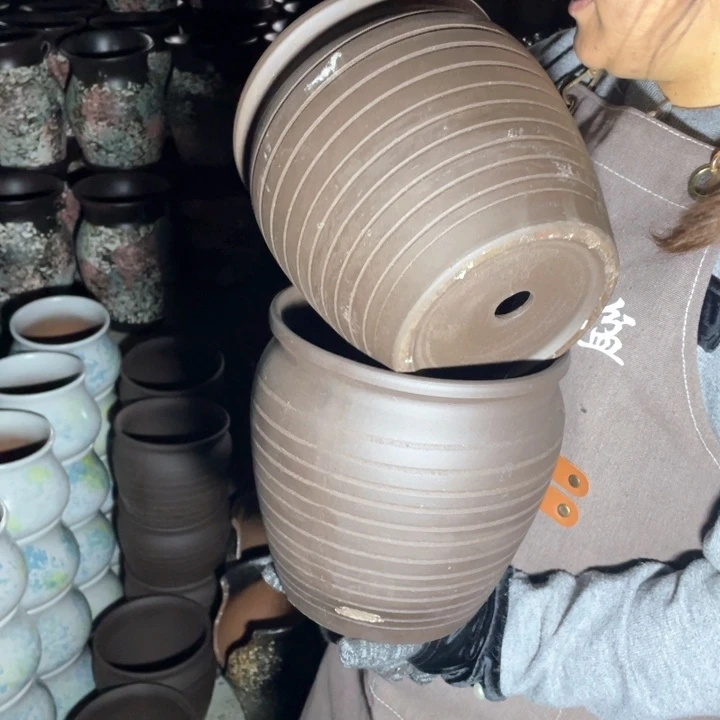 花盆紫砂口20高20瑕疵瑕疵
