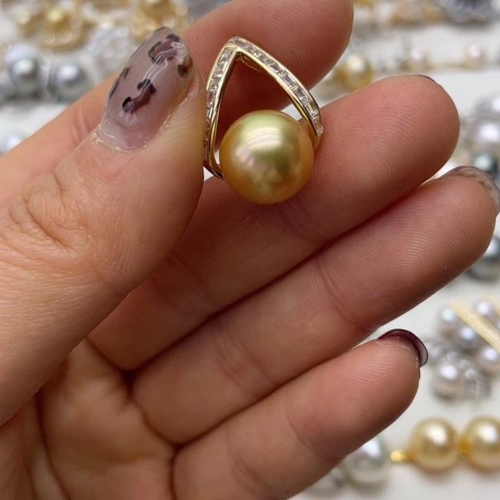 海水珍珠吊坠(不含链)银S925镶嵌