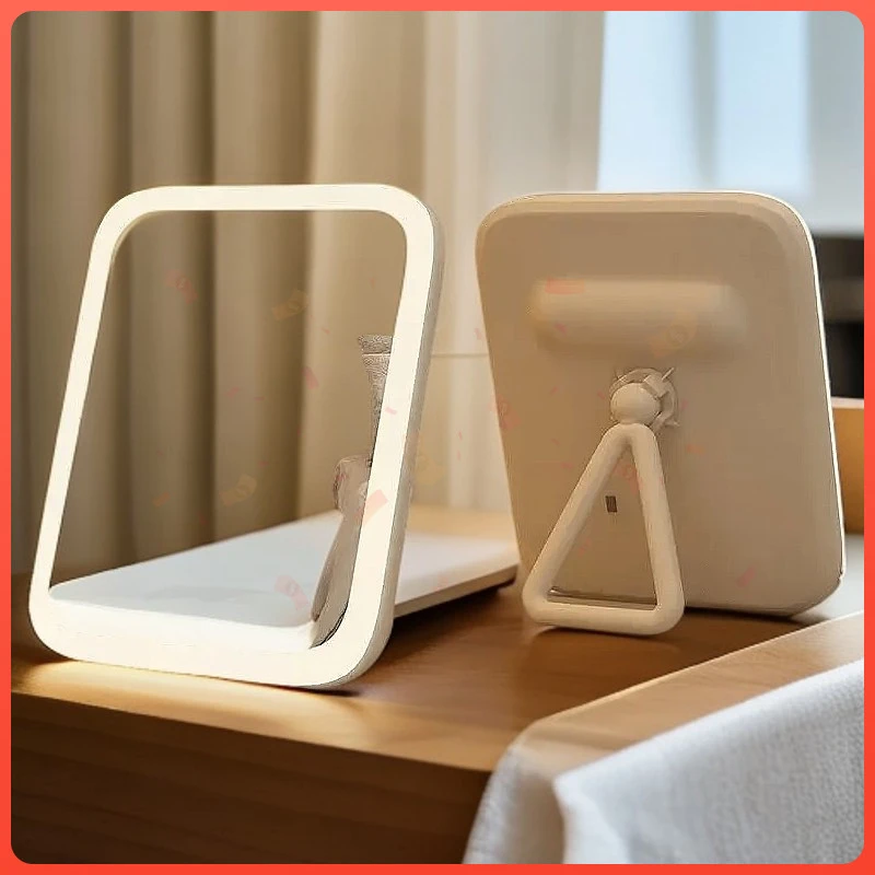 好物推荐梳妆镜台式镜子家用化妆镜随身女学生宿舍桌面便携